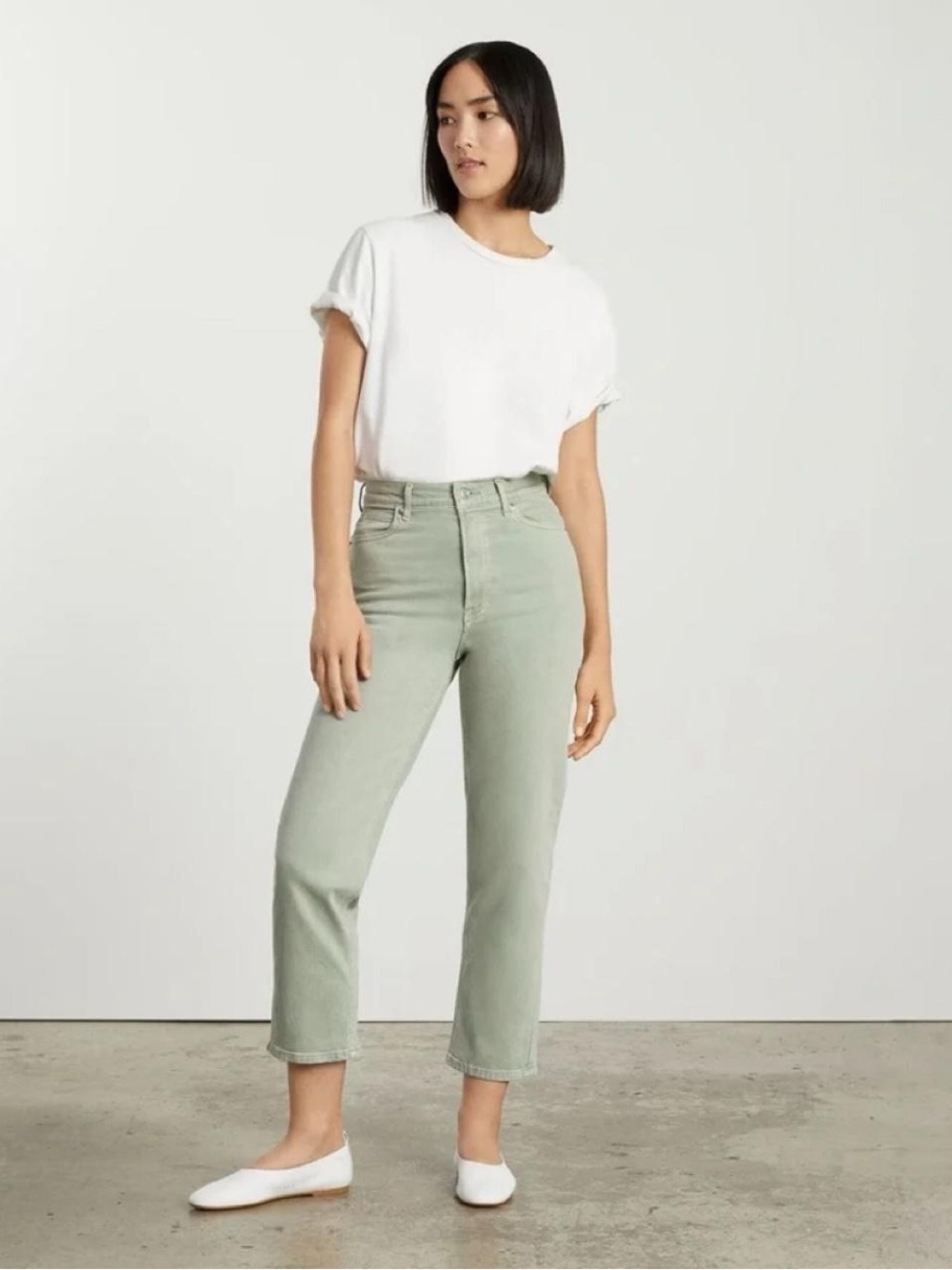 Everlane The Way-High Jean High rise size 31 Tall in sage green